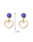Fashion Blue Love Millet Beads Earrings