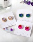 Fashion Blue Round Hit Color Glaze Stitching Stud Earrings