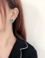 Fashion Blue Round Hit Color Glaze Stitching Stud Earrings