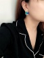 Fashion Beige Contrast Geometric Stitching Stud Earrings