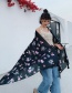 Fashion Black Cotton And Linen Printed Scarves