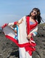 Fashion Red Edge Cotton And Linen Printed Scarves