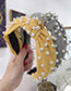 Fashion Yellow Cloth Beaded Knotted Wide-brimmed Headband