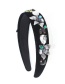 Fashion Black Full Diamond Pearl Leaf Geometric Headband