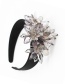 Fashion Gray Transparent Crystal Large Flower Headband