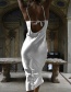 Fashion White Sling Satin Fishtail Dress