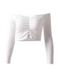 Fashion White One-shouldered Navel Short T-shirt
