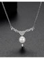 Fashion Platinum Pearl Love Necklace