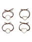Fashion Heart Shaped Pearl Geometric Alloy Knotted Pearl Hair Rope