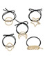 Fashion Golden Leaves Alloy Geometric Pearl Hair Rope