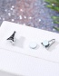 Fashion Silver Tower Magnet Earrings