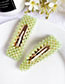 Fashion Green Alloy Resin Beads Triangle Hairpin