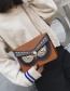 Fashion Khaki Pu Fringed Eye Shoulder Bag