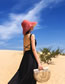 Fashion Brick Red Beige Wide-brimmed Double-sided Sun Protection Cap