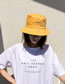 Fashion Little Brother Yellow Embroidery Fisherman Hat