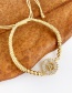 Fashion Yellow Copper Inlaid Zircon Rope Beaded Letter A Bracelet