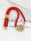 red Copper Inlaid Zircon Rope Letter L Bracelet