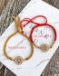 Fashion Red Copper Inlaid Zircon Rope Letter M Bracelet
