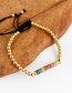 Fashion Gold Copper Inlaid Zircon Rope Beaded Eye Bracelet