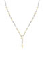 Fashion White K Imitation Pearl Drop Tassel Necklace
