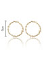 Fashion Gold Irregular Circle Leaf Alloy Stud Earrings