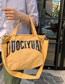 Fashion Yellow Letter Canvas Portable Messenger Bag