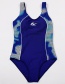 Fashion Blue Dot Quick-drying Sleeveless Triangle Chest Pad One-piece Swimsuit