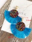 Fashion Light Khaki Alloy Rhinestone Pearl Round Tassel Stud Earrings