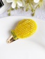 Fashion Yellow Alloy Felt Cloth Rice Beads Banana Hairpin