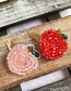 Fashion Red Alloy Felt Cloth Rice Beads Apple Hairpin
