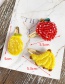 Fashion Yellow Alloy Felt Cloth Rice Beads Lemon Hairpin
