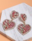 Fashion Red Heart-shaped Diamond Stud Earrings