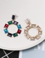 Fashion Color Geometric Sun Flower Circle Stud Earrings