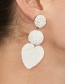 Fashion Rose Powder Rice Beads Heart Shaped Earrings
