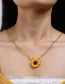 Fashion Gold Sunflower Imitation Pearl Necklace