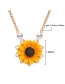 Fashion Rose Gold Sunflower Imitation Pearl Necklace