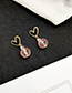 Fashion Pink Transparent Crystal Heart Earrings
