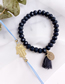 Fashion Black Alloy Wax Rope Resin Beads Palm Su Bracelet Set
