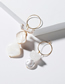 Fashion White Natural Stone Acetate Plate Asymmetric Earrings