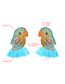 Fashion Blue Diamond Acrylic Parrot Bird Earrings
