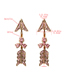 Fashion Pink  Silver Needle Acrylic Diamond Cupid Arrow Stud Earrings