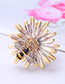 Fashion Yellow Alloy Flower Bee Brooch