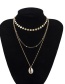 Fashion Gold Copper Bead Chain Multi-layer Sequined Gold-plated Shell Necklace