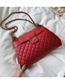 Fashion Red Rhombic Chain Shoulder Bag