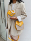 Fashion Yellow Trumpet Crossbody Chain Pearl Tote Bag