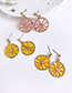 Fashion Yellow Alloy Resin Fruit Lemon Earrings