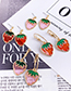 Fashion Yellow Alloy Resin Fruit Ring Watermelon Earrings