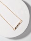 Fashion Mrs Alloy Letter Smudged Rectangular Necklace