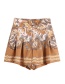 Fashion Khaki Blended Shorts