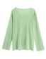 Fashion Green Drawstring Ice Silk Sweater Sunscreen Blouse